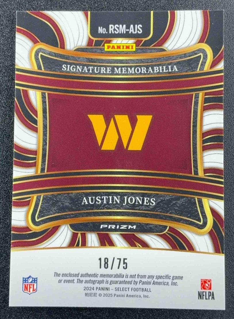 2024 Select Austin Jones #RSM-AJS Rookie Blue Prizm /75 RC Auto