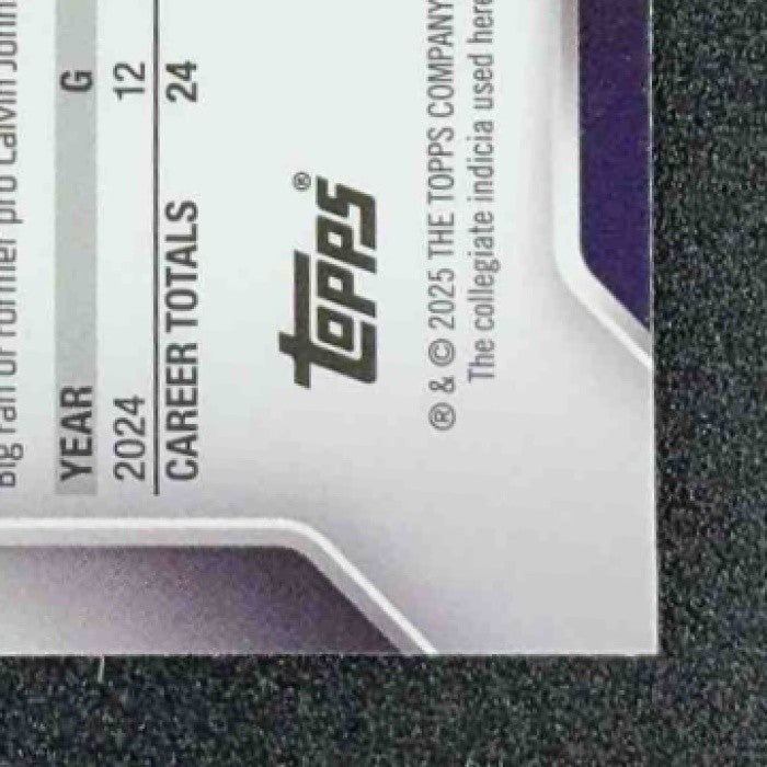 ERIC SINGLETON JR. 2025 BOWMAN CHROME UNIVERSITY SAPPHIRE #186 PROSPECT TIGERS