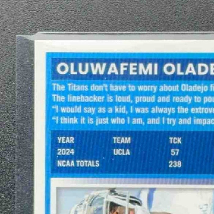 2025 Panini Donruss Optic Oluwafemi Oladejo #280 Rated Rookie Blue Hyper Prizm