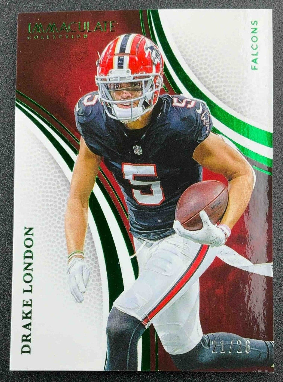 DRAKE LONDON 2025 PANINI IMMACULATE COLLECTION #3 EMERALD 21/26 FALCONS