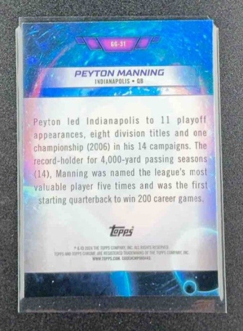 PEYTON MANNING 2024 TOPPS COSMIC CHROME #GG-31 GALAXY GREATS COLTS