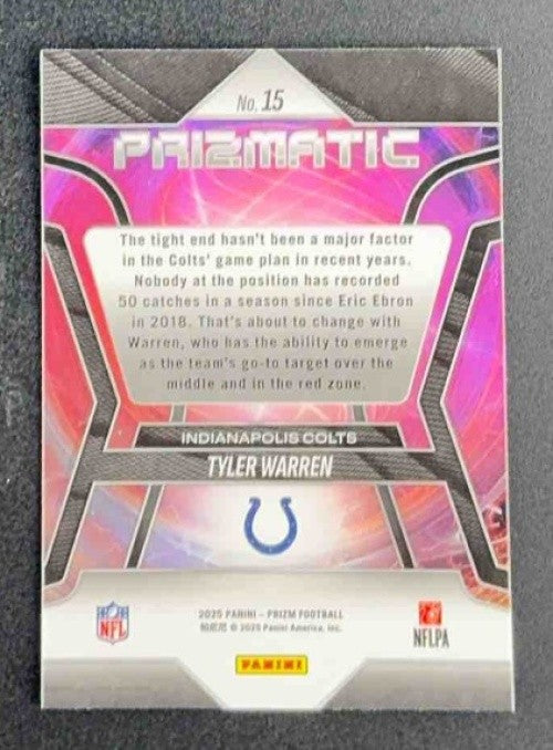 TYLER WARREN 2025 PANINI PRIZM #15 PRIZMATIC RC COLTS