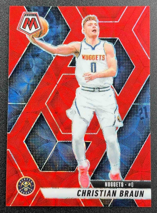 2024 Panini Mosaic Christian Braun #141 International Red Mosaic /75