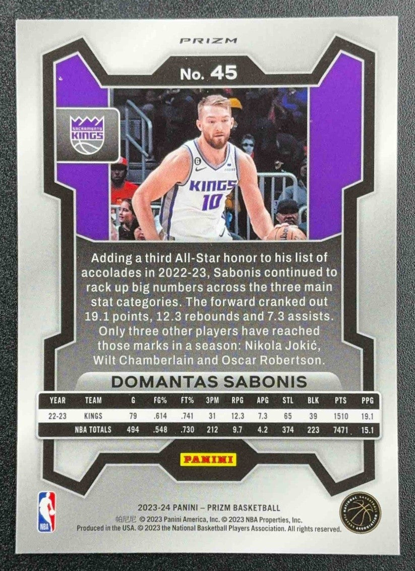 DOMANTAS SABONIS 2023-24 PANINI PRIZM #45 PRIZMS RED SPARKLE KINGS