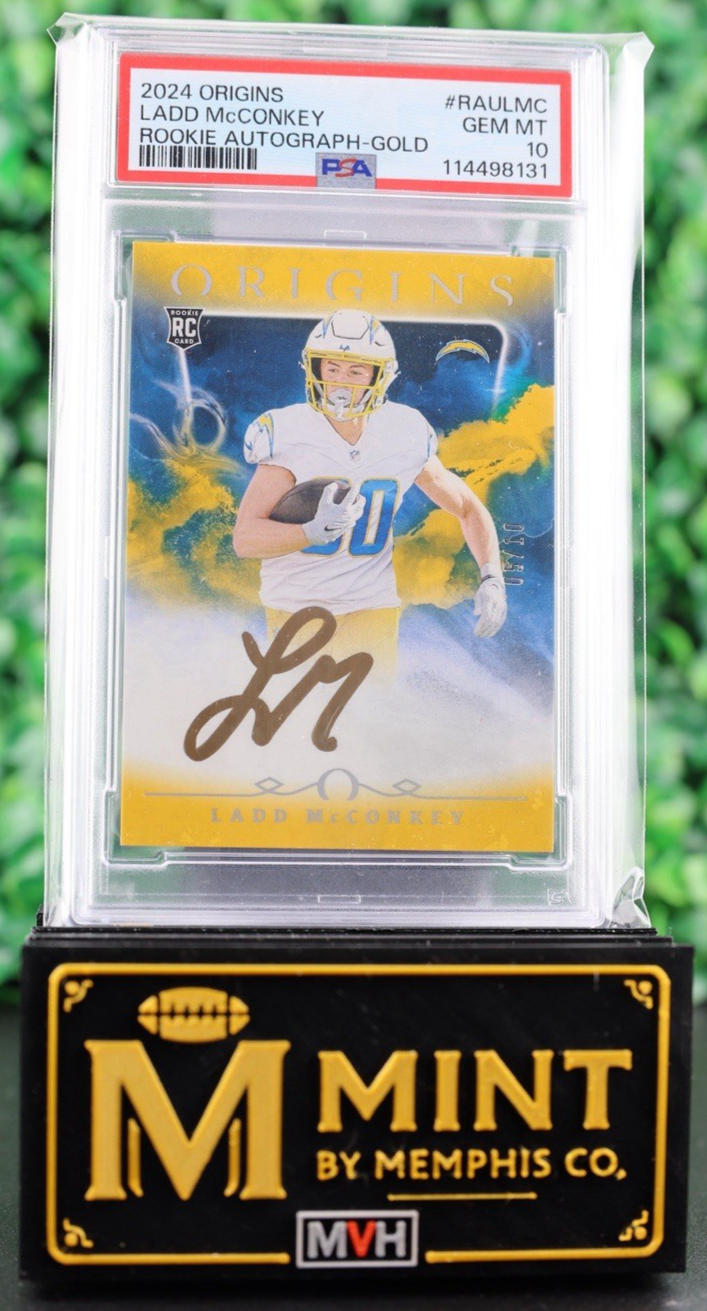 LADD MCCONKEY 2024 ORIGINS ROOKIE AUTOGRAPH GOLD /10 RC SSP CHARGERS POP 1