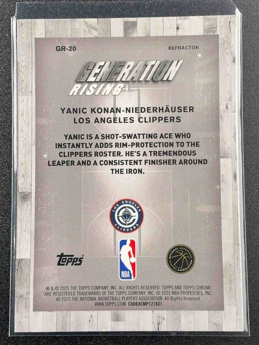 2025 Topps Chrome Yanic Konan-Niederhauser #GR-20 Generation Rising RC
