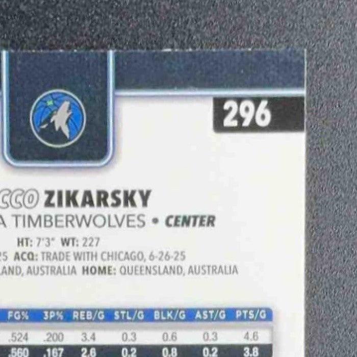 2025 Topps Chrome Rocco Zikarsky #296 RayWave Aqua Refractor /199 RC