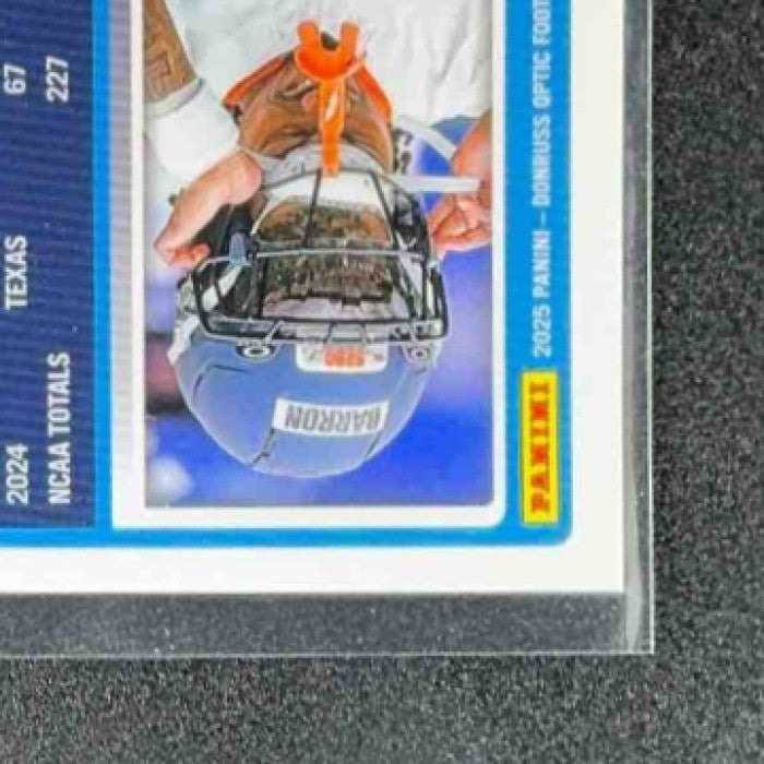 2025 Panini Donruss Optic Jahdae Barron #207 Rated Rookie Blue Hyper Prizm