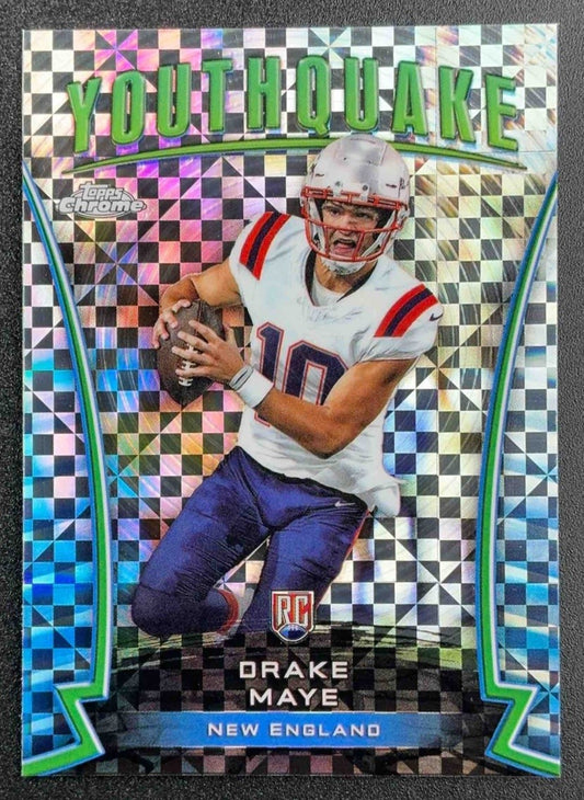 DRAKE MAYE 2024 TOPPS CHROME #Y-2 YOUTHQUAKE X-FRACTOR RC PATRIOTS