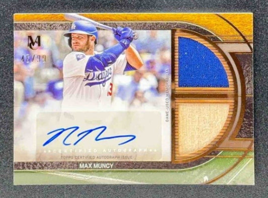 MAX MUNCY 2025 TOPPS MUSEUM SINGLE PLAYER SIGNATURE SWATCHES DUAL RELIC AUTO /99