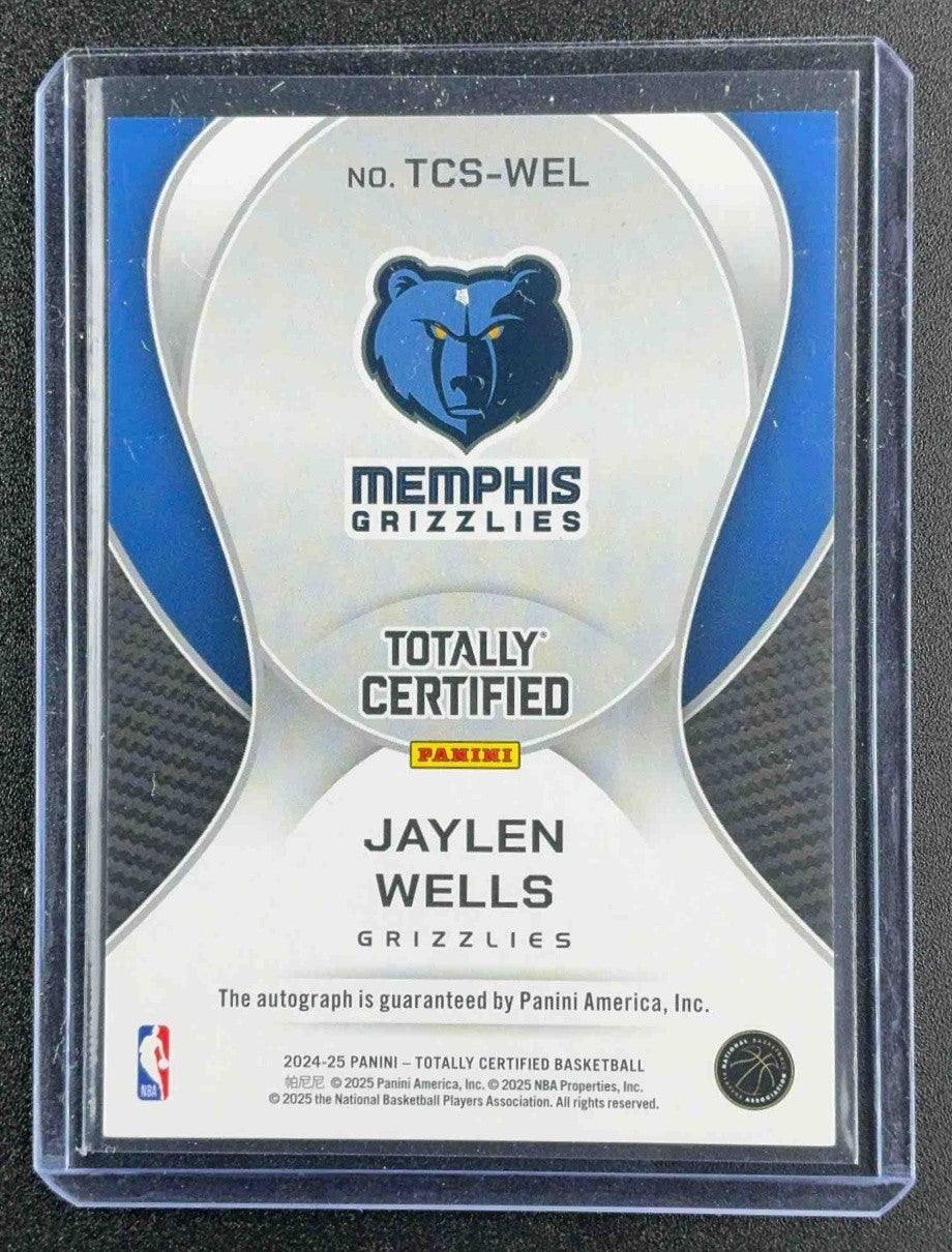 2024 Panini Totally Certified Jaylen Wells #TCS-WEL Signatures RC Auto