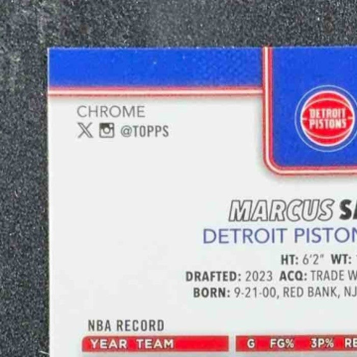 MARCUS SASSER 2025-26 TOPPS CHROME #35 RED, WHITE & BLUE REFRACTOR PISTONS