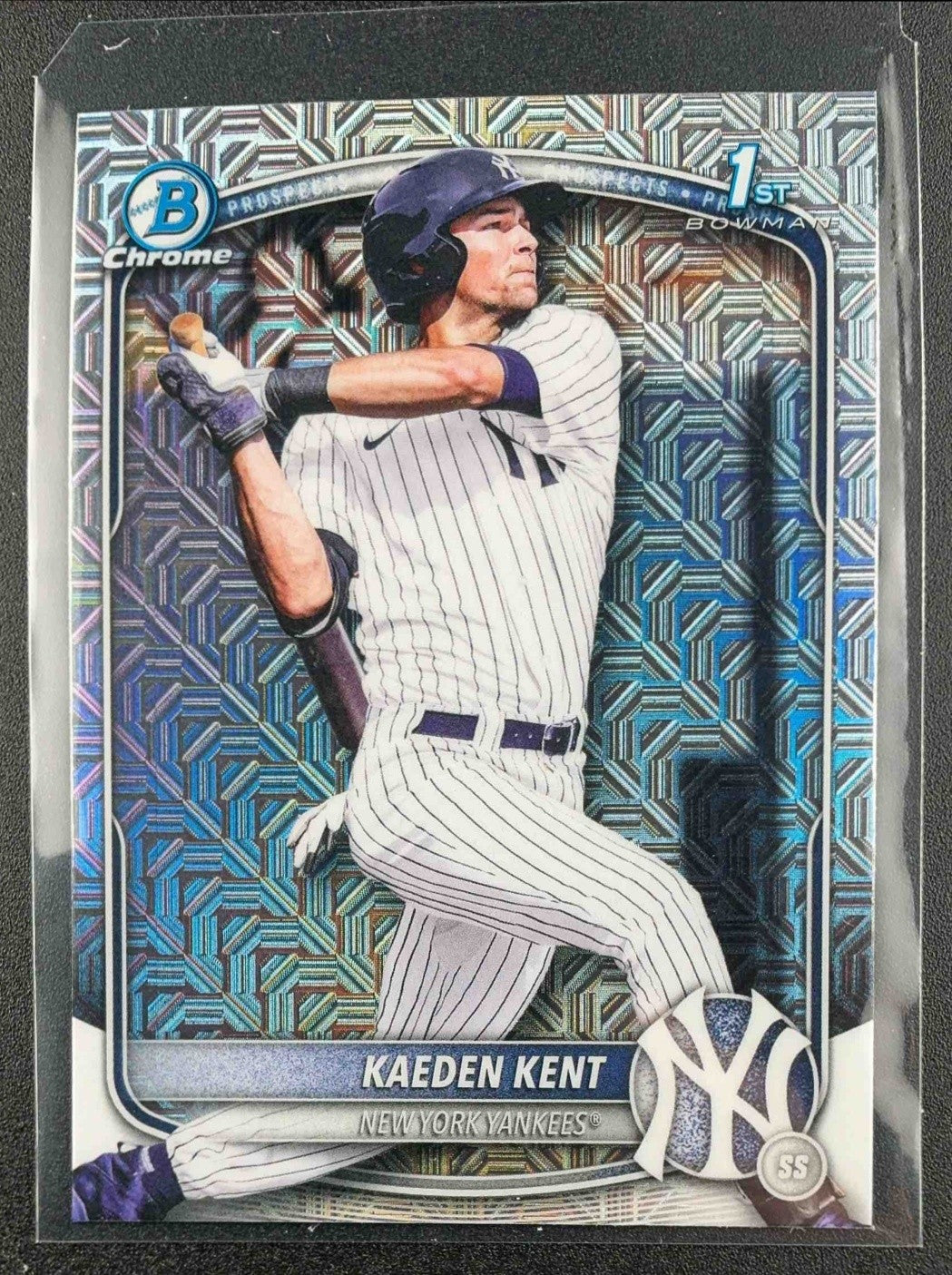 KAEDEN KENT 2025 BOWMAN DRAFT #BDC-65 CHROME MOJO REFRACTOR 1ST PROSPECT YANKEES
