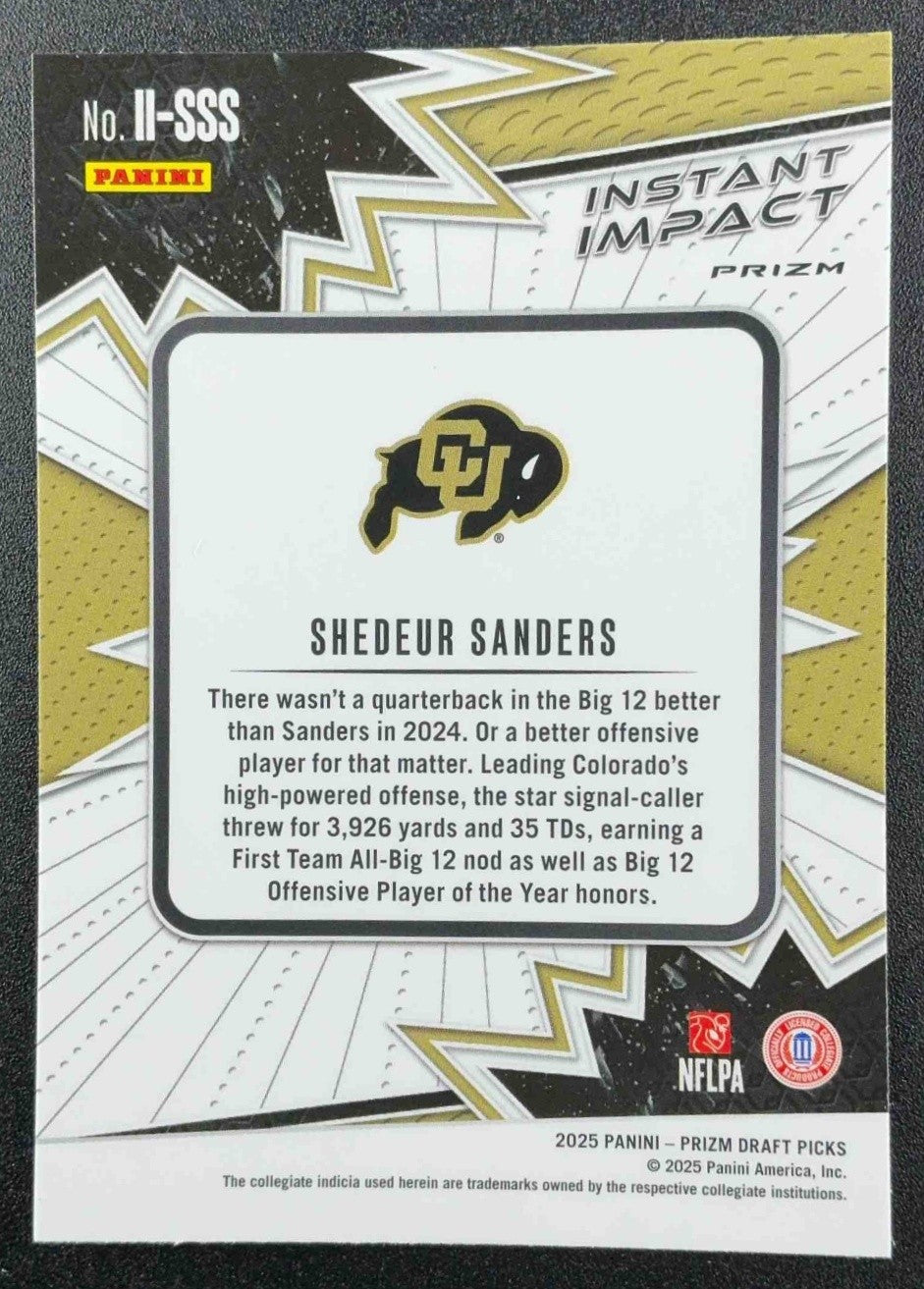 2025 Panini Prizm Draft Picks Shedeur Sanders #II-SSS Instant Impact Red Ice RC