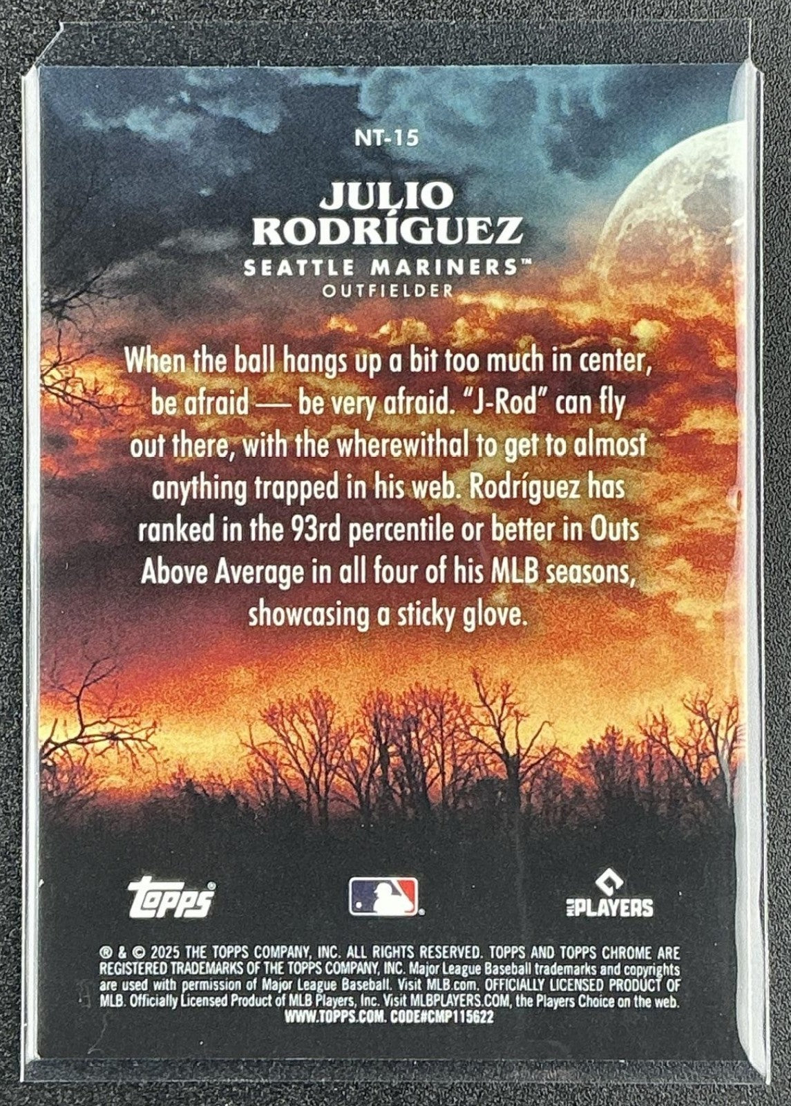 JULIO RODRIGUEZ 2025 TOPPS CHROME UPDATE #NT-15 NIGHT TERRORS MARINERS