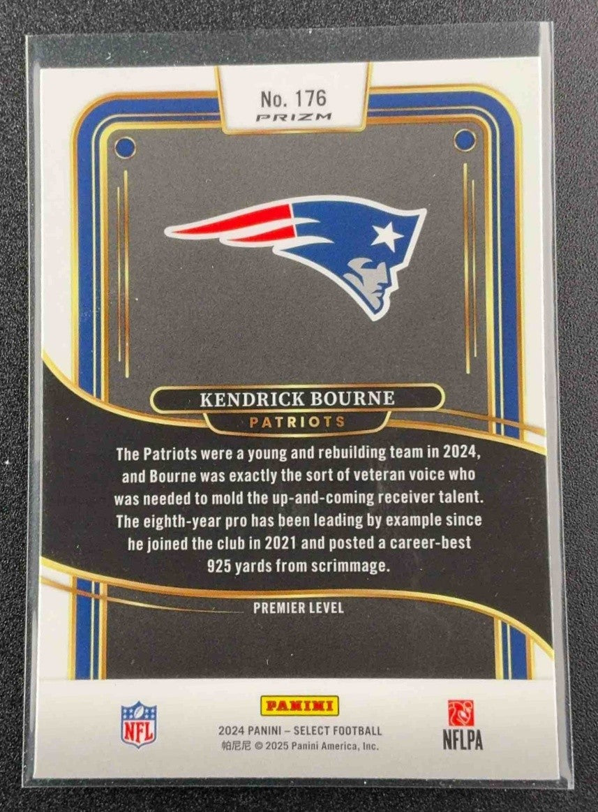2024 Panini Select Kendrick Bourne #176 Premier Black and Orange Prizm Shock