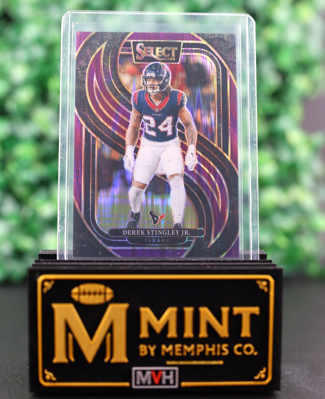 DEREK STINGLEY JR 2024 SELECT PREMIER LEVEL #149 PURPLE SHOCK PRIZM TEXANS /360