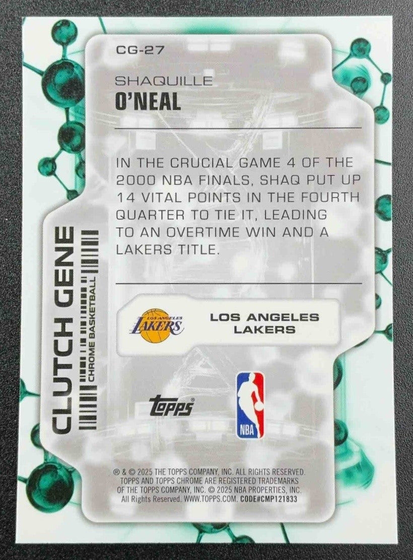 SHAQUILLE O'NEAL 2025-26 TOPPS CHROME #CG-27 CLUTCH GENE LAKERS