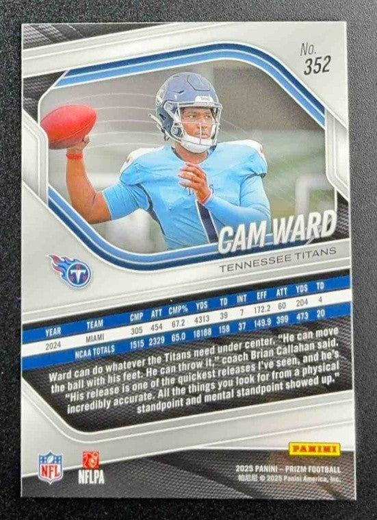 CAM WARD 2025 PANINI PRIZM #352 RC TITANS