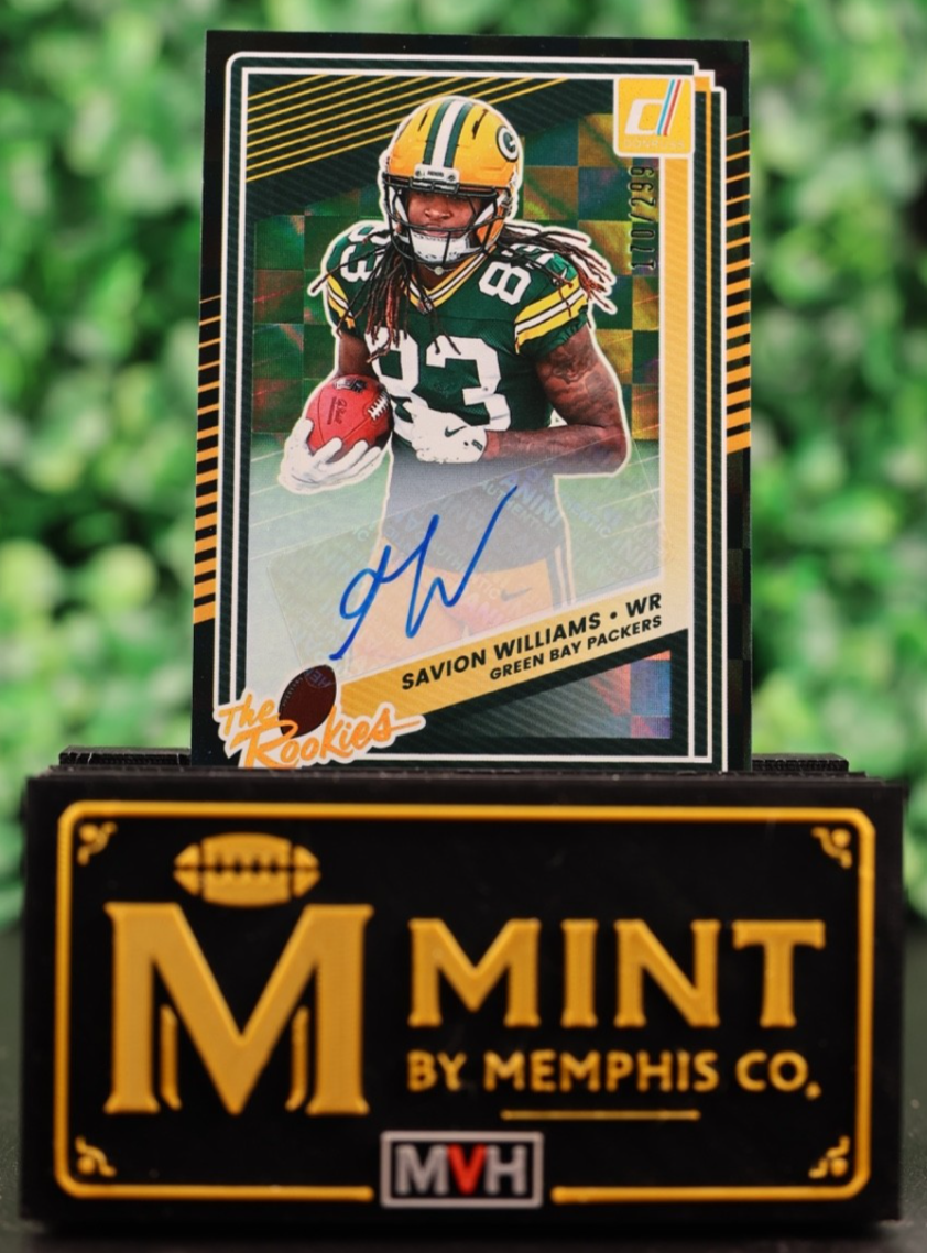 SAVION WILLIAMS 2025 PANINI DONRUSS 'The Rookies' AUTO /299 Packers RC