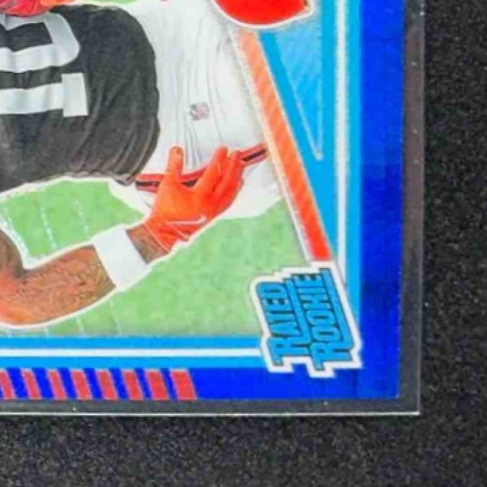 2025 Panini Donruss Optic Quinshon Judkins #252 Rated Rookie Blue Hyper Prizm