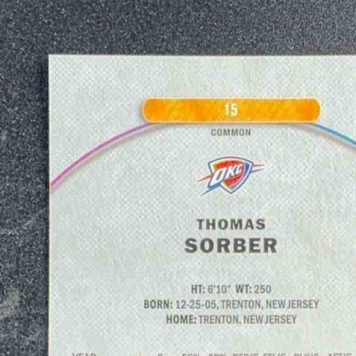 THOMAS SORBER 2025-26 TOPPS FINEST #15 COMMON OIL SPILL REFRACTOR RC THUNDER