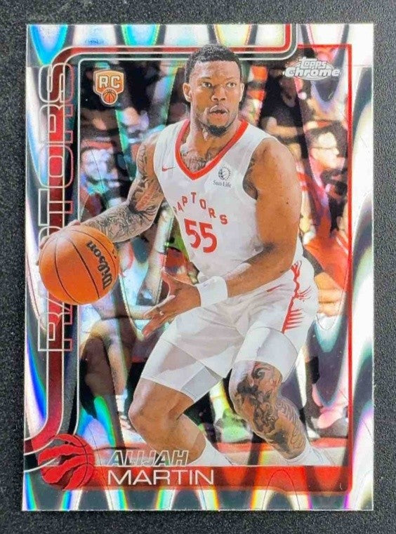 ALIJAH MARTIN 2025-26 TOPPS CHROME #290 RAYWAVE REFRACTOR RC RAPTORS