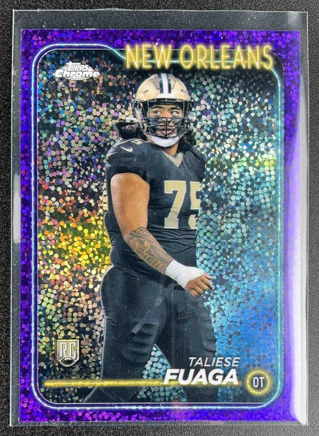 TALIESE FUAGA 2024 TOPPS CHROME #296 PURPLE SPECKLE REFRACTOR 0/275 RC SAINTS