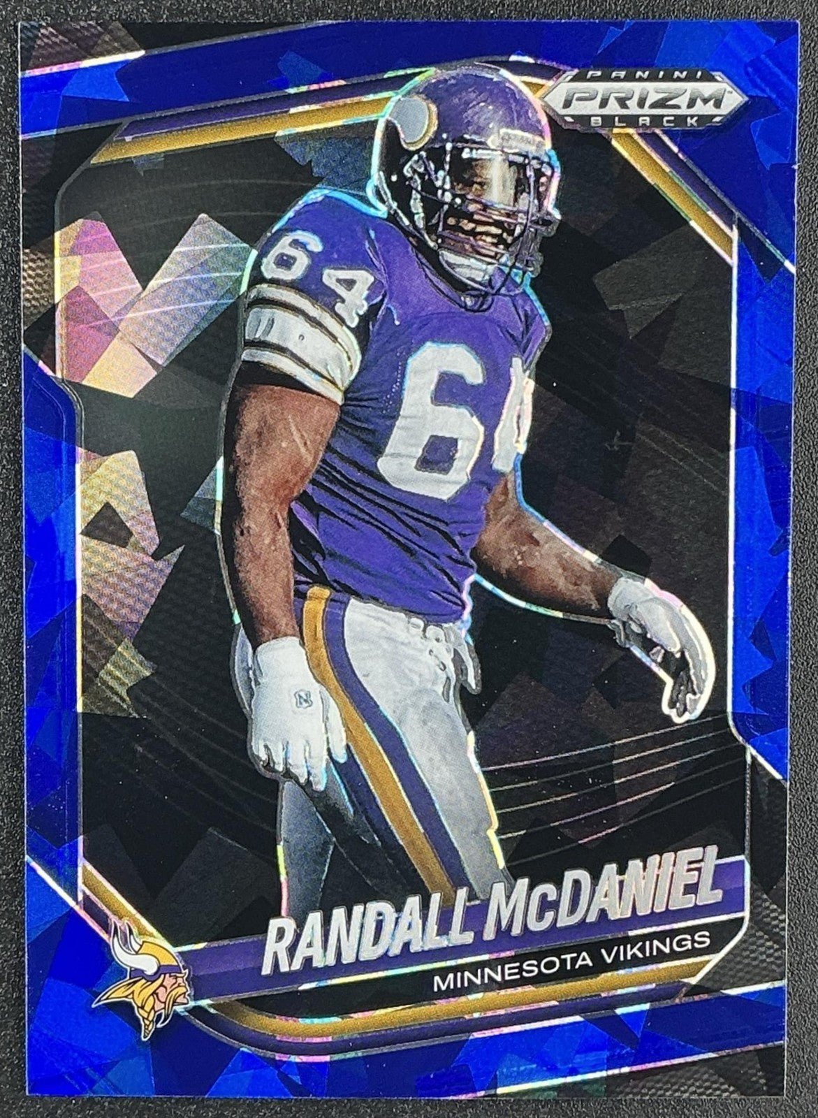 RANDALL MCDANIEL 2025 PANINI PRIZM BLACK #91 BLUE ICE 82/125 VIKINGS