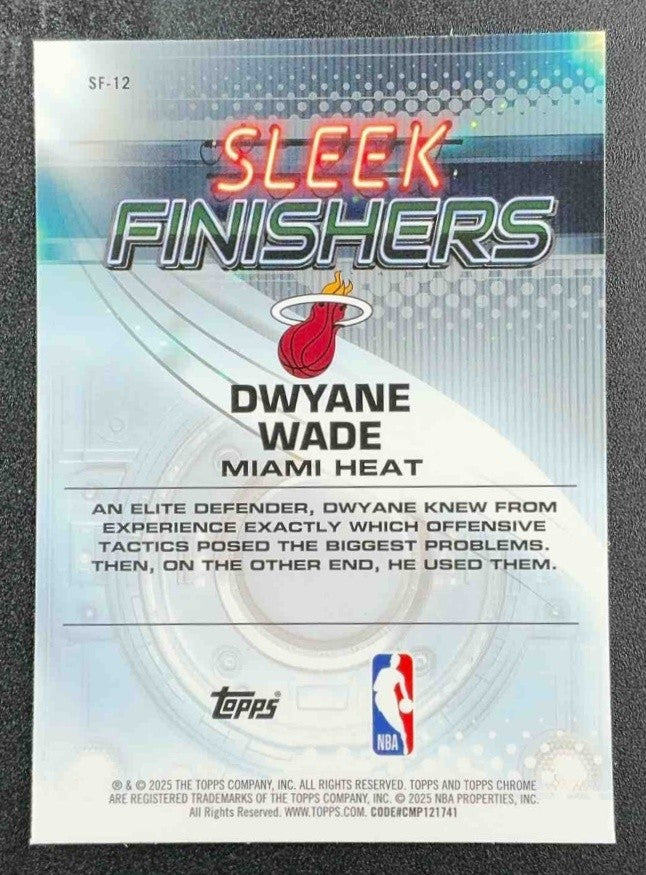 DWYANE WADE 2025-26 TOPPS CHROME #SF-12 SLEEK FINISHERS HEAT