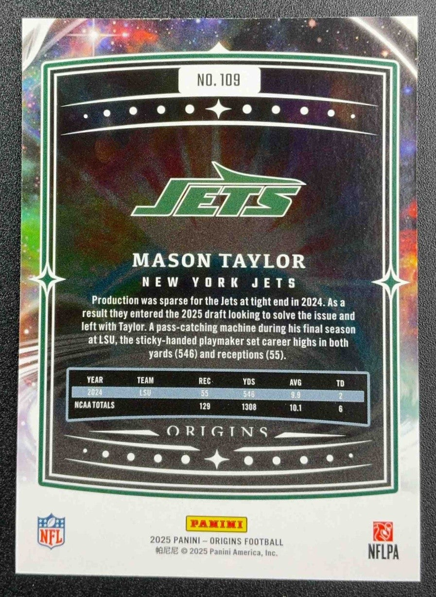 MASON TAYLOR 2025 PANINI ORIGINS #109 ROOKIE RC JETS