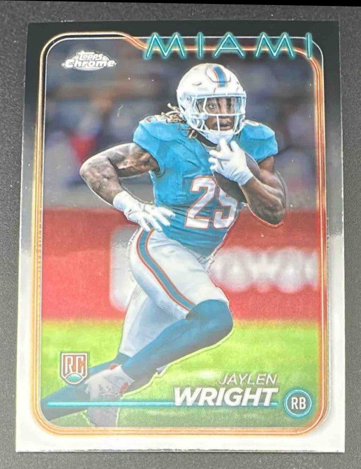 JAYLEN WRIGHT 2024 TOPPS CHROME #239 REFRACTOR RC DOLPHINS