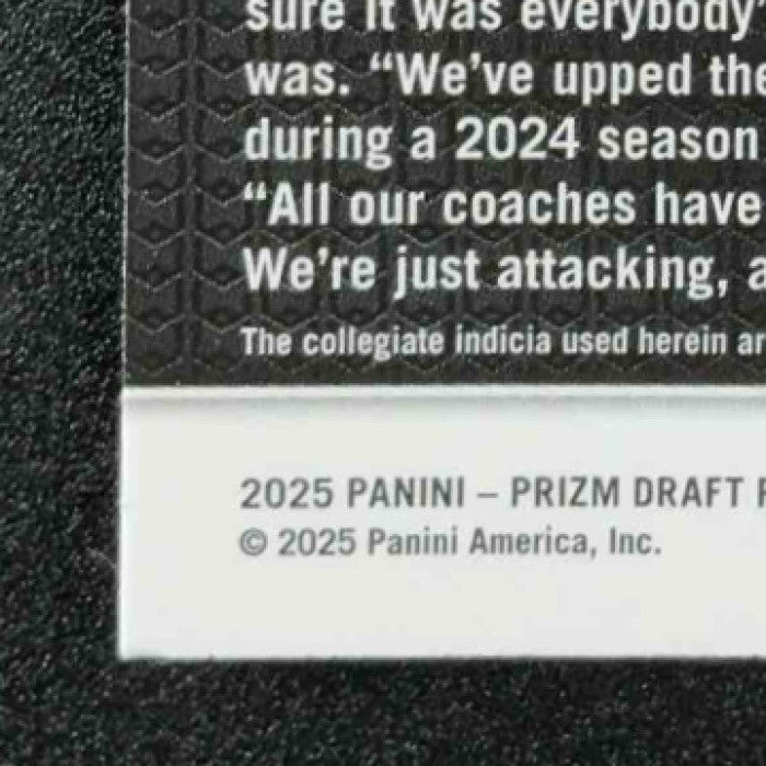 BRADYN SWINSON 2025 PANINI PRIZM DRAFT PICKS #52 RED ICE RC TIGERS