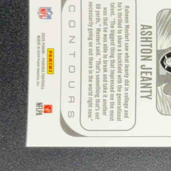 ASHTON JEANTY 2025 PANINI PHOENIX #17 CONTOURS RC RAIDERS