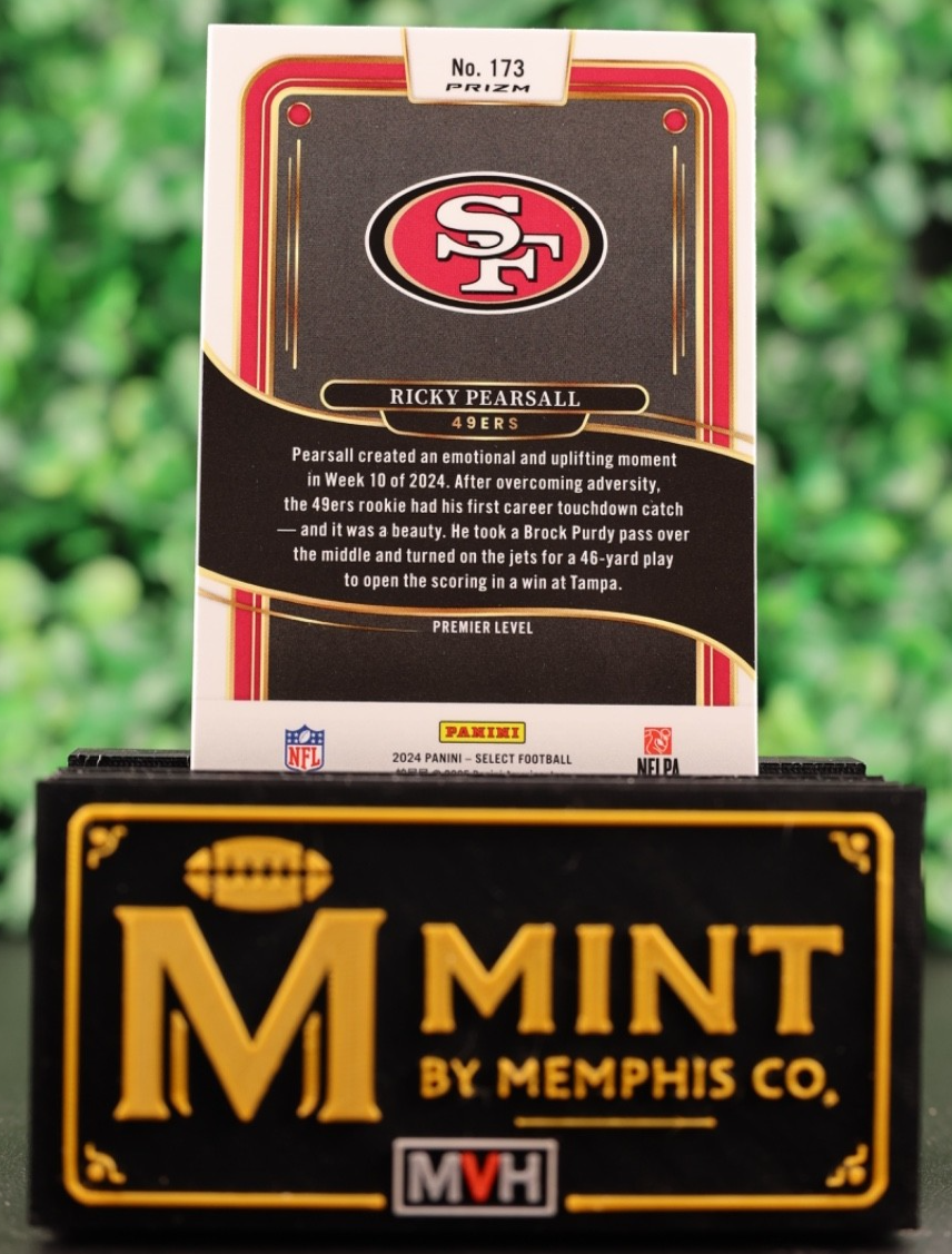 RICKY PEARSALL 2024 PANINI SELECT PREMIER LEVEL RED AND GREEN SHOCK RC 49ERS