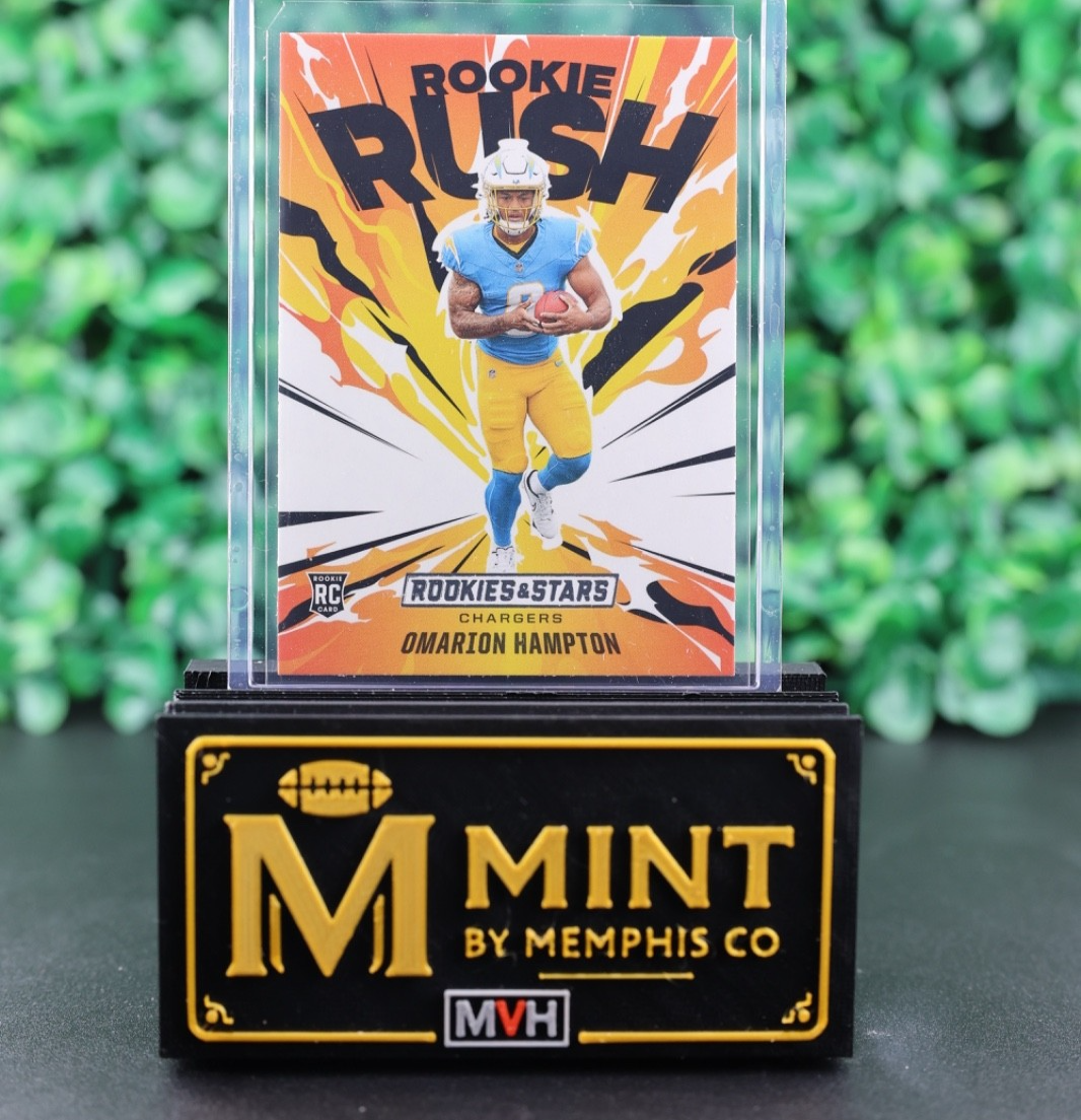 OMARION HAMPTON 2025 PANINI ROOKIES & STARS ROOKIE RUSH #8 (RC)