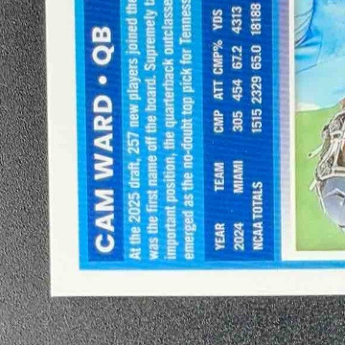 CAM WARD 2025 PANINI DONRUSS OPTIC #293 RATED ROOKIE TITANS