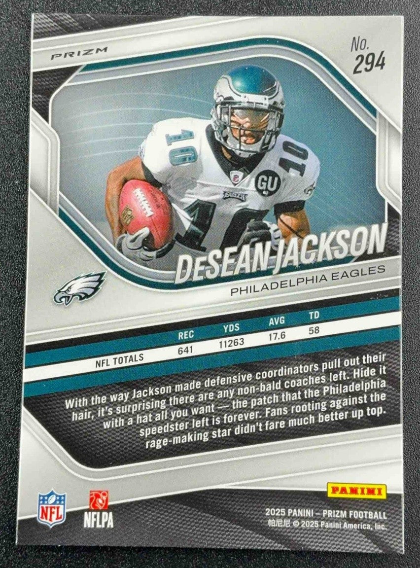DESEAN JACKSON 2025 PANINI PRIZM #294 NEON GREEN PULSAR EAGLES