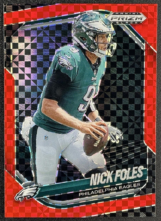 NICK FOLES 2025 PANINI PRIZM BLACK RED POWER EAGLES /75 SB MVP