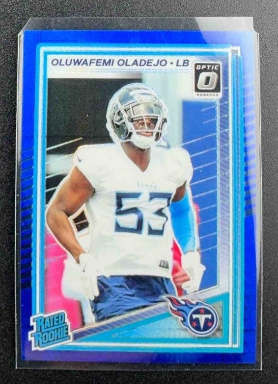 2025 Panini Donruss Optic Oluwafemi Oladejo #280 Rated Rookie Blue Hyper Prizm