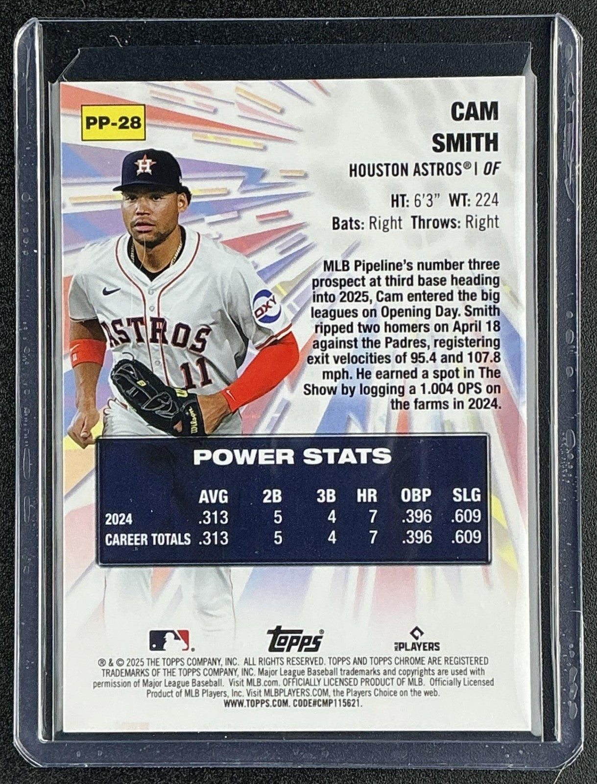 CAM SMITH 2025 TOPPS CHROME UPDATE #PP-28 POWER PLAYERS RC ASTROS
