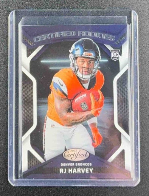 RJ HARVEY 2025 PANINI CERTIFIED #CRK-RHY ROOKIES RC BRONCOS