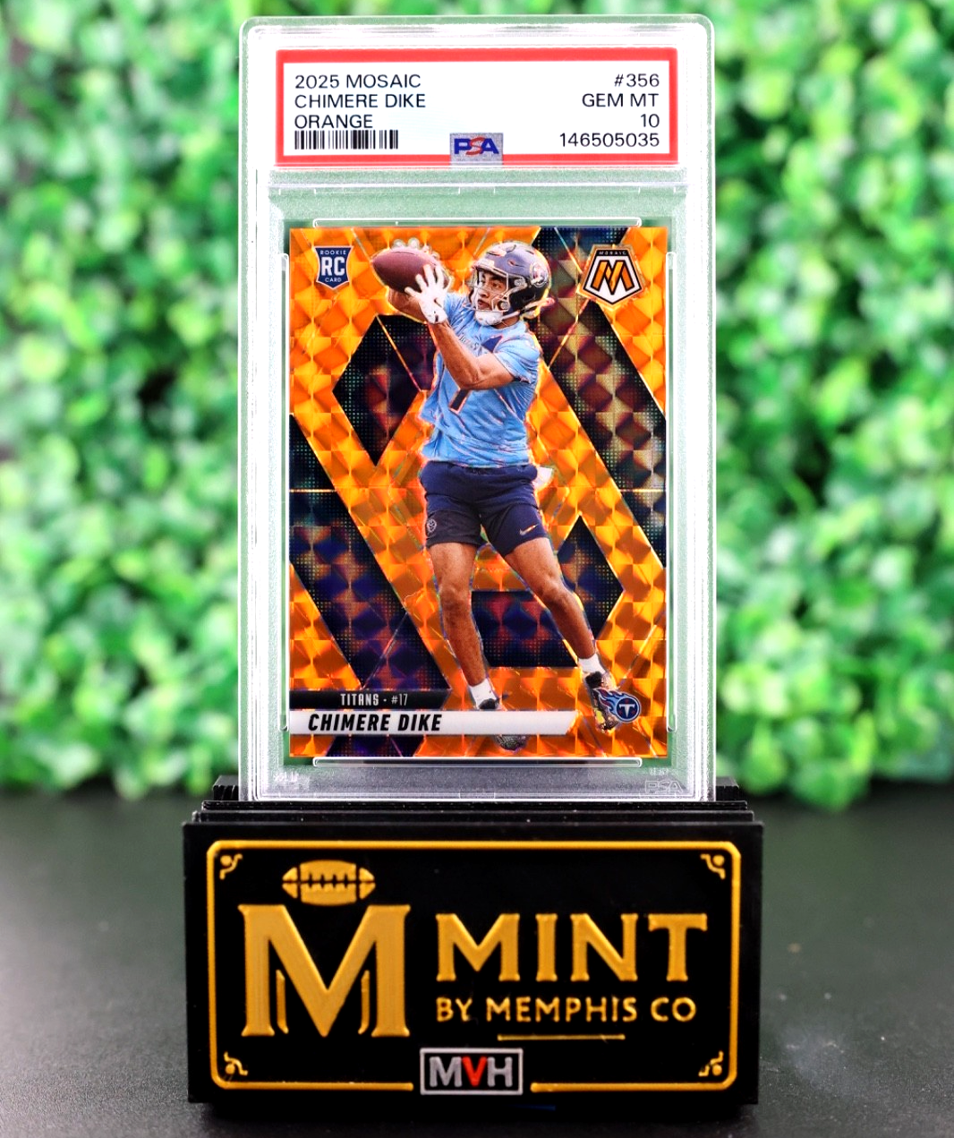 CHIMERE DIKE 2025 PANINI MOSAIC #356 ORANGE RC /199 PSA 10 POP 1 TITANS