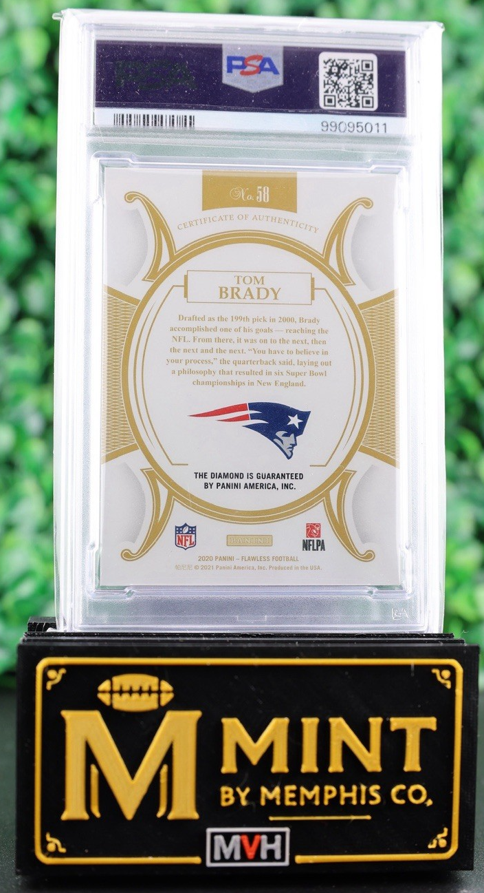 TOM BRADY 2020 PANINI FLAWLESS DIAMOND /7 #58 PSA 9 - NONE GRADED HIGHER POP 2