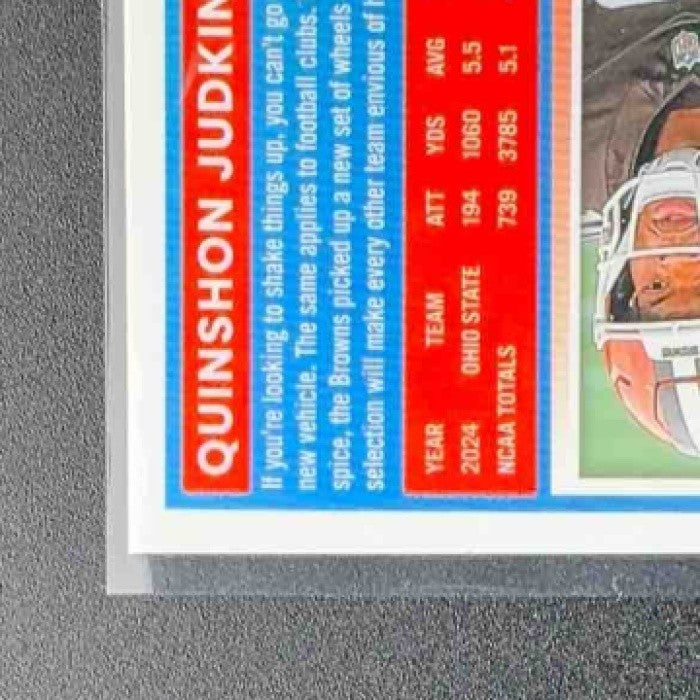 2025 Panini Donruss Optic Quinshon Judkins #252 Rated Rookie Blue Hyper Prizm