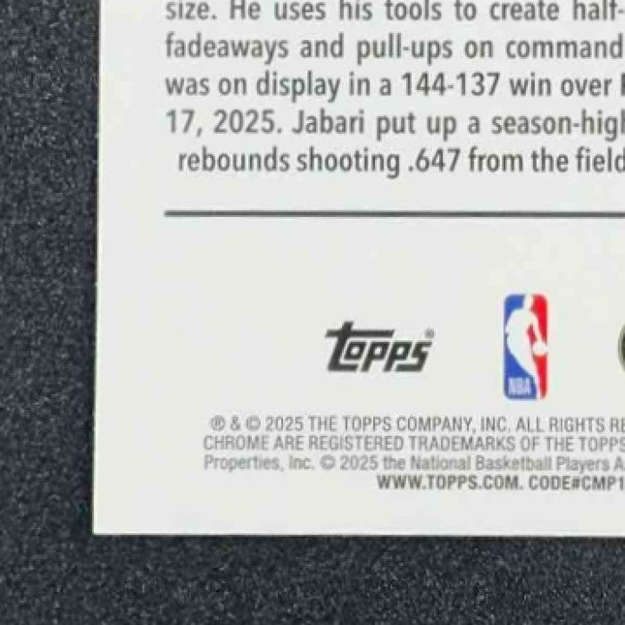 JABARI SMITH JR. 2025-26 TOPPS CHROME #62 RAYWAVE AQUA REFRACTOR 67/199 ROCKETS