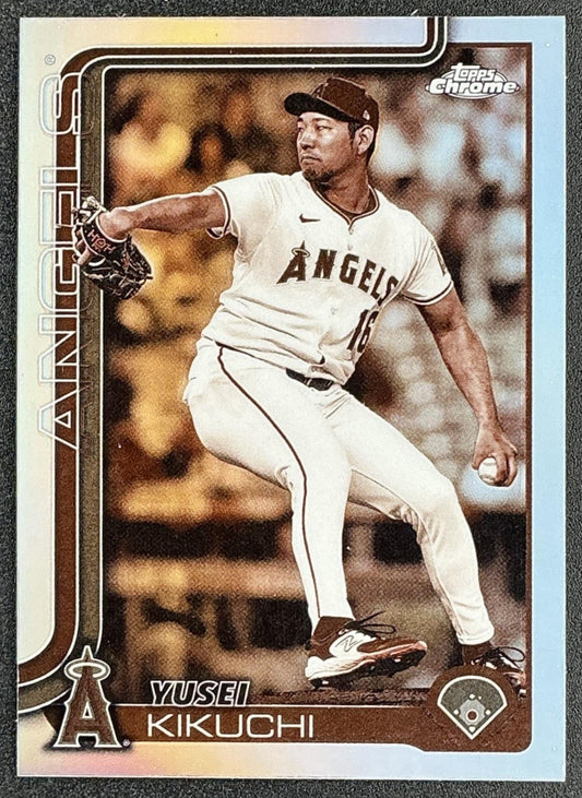 YUSEI KIKUCHI 2025 TOPPS CHROME UPDATE #USC59 SEPIA REFRACTOR ANGELS