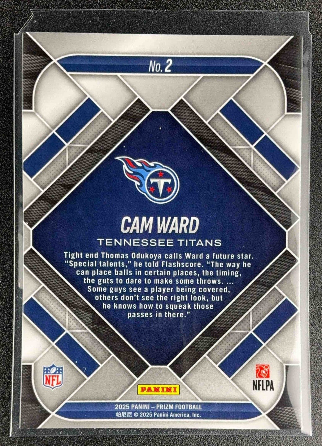 CAM WARD 2025 PANINI PRIZM #2 EMERGENT TITANS