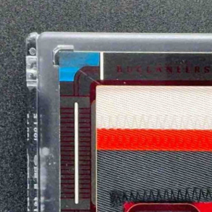 2024 Panini One Bucky Irving #89 Franchise Future Fabric Auto Red /49 MEM RC