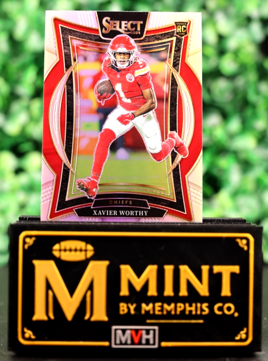 XAVIER WORTHY 2024 PANINI 2024 SELECT CONCOURSE RC SILVER PRIZM ROOKIE #3 CHIEFS